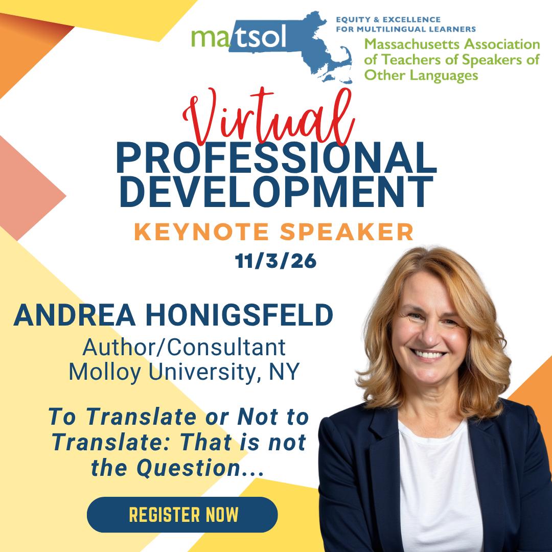 Virtual ESL PD Day Keynote November 3, 2026 Keynote Speaker Dr. Andrea Honigsfeld